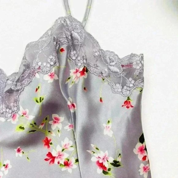 Vintage 90s Victoria's Secret Slip Nightgown Lavender Floral Lace Lingerie SizeS - Picture 5 of 16